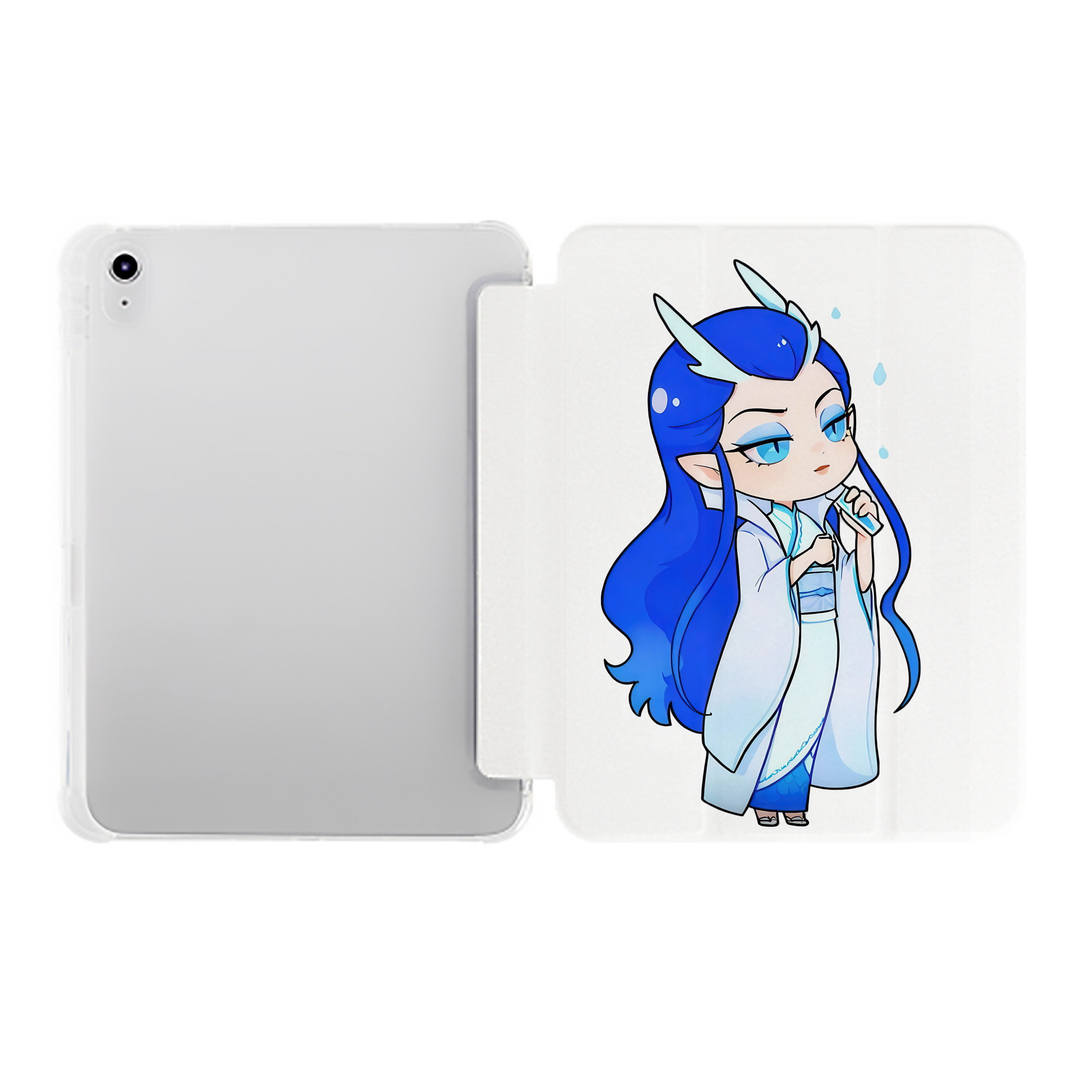 （画像用） Ne Zha 2 ナタ 魔童の大暴れ IPad ケース ペン収納付き 三つ折りスタンド PUレザー×シリコン 対応機種9.5/10.5/10.9インチ